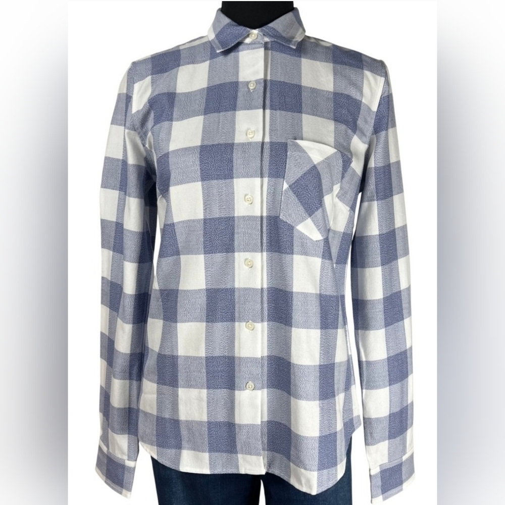 UNTUCKit Volnay Blue White Buffalo Check Button Up Shirt